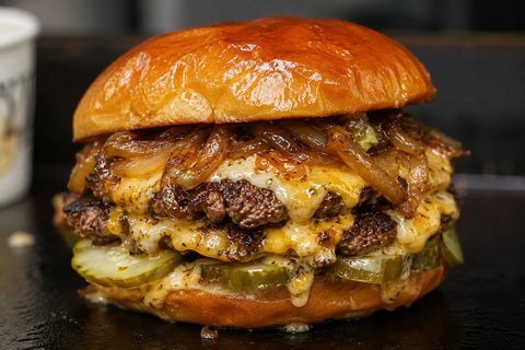 Bull Dog and Butter double smash burger.